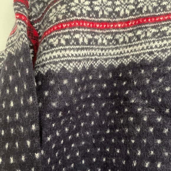 Vintage 1990's Cute Lands End Wool Sweater Medium M Red Blue Winter Sweater VTG - Picture 7 of 7